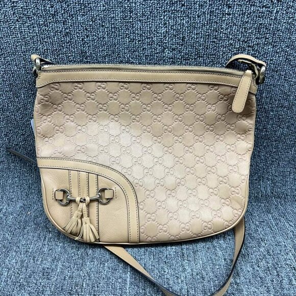 100% Authentic Gucci Guccissima Horsebit Leather Shoulder Bag - Picture 1 of 16